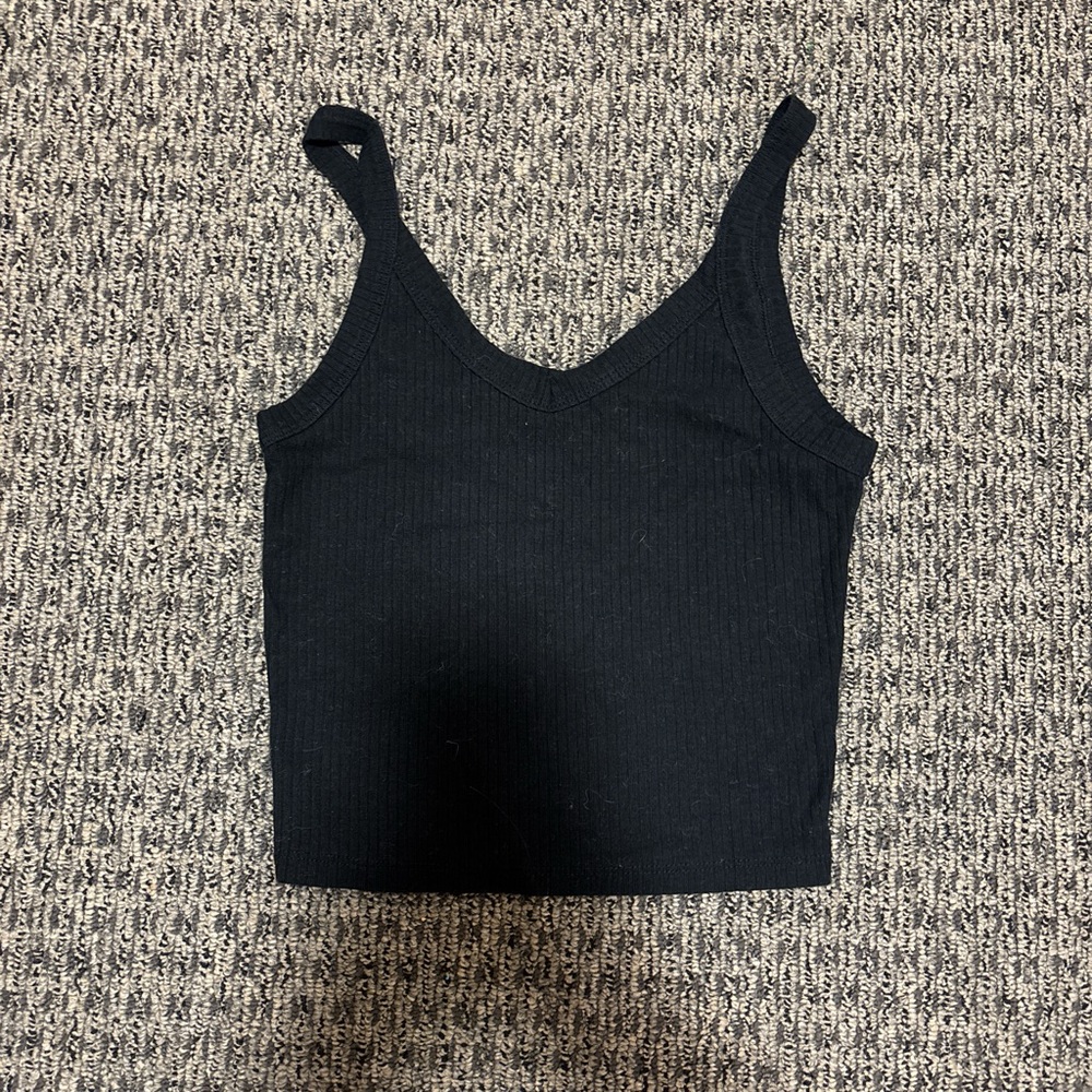 Black Ribbed Women's Top
